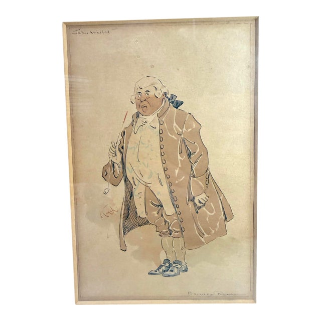 Antique Joseph Clayton Clarke Kyd John Willet Watercolor Illustration Painting For Sale