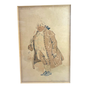 Antique Joseph Clayton Clarke Kyd John Willet Watercolor Illustration Painting