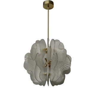 Murano Glass Chandelier in the style of Fontana Arte, 2000s For Sale