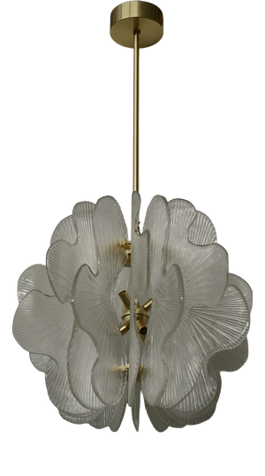 Murano Glass Chandelier in the style of Fontana Arte, 2000s