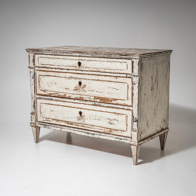 Biedermeier White-Painted Chest of Drawers, 1825 For Sale - Image 9 of 9