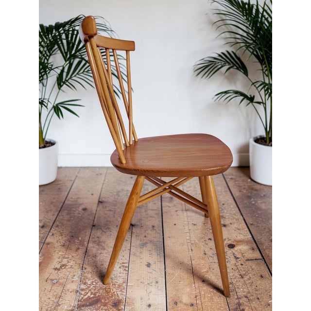 Vintage Candlestick Dining Chairs in Elm and Beech by Lucian Ercolani for Ercol, 1960s, Set of 2 For Sale - Image 10 of 18