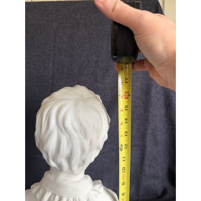 1930s Antique French Bronginart Children After Houdon Large Parian Bisque Pair of Busts For Sale - Image 5 of 7