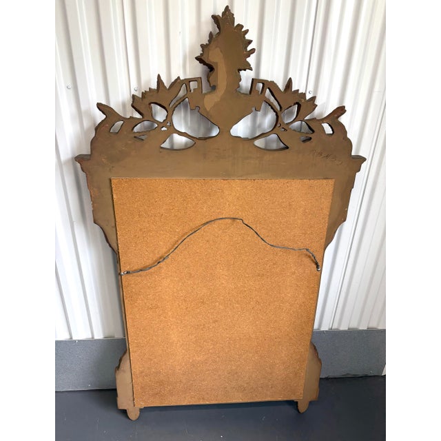 Wood French Louis XVI Floral Urn Wall Guilded Mirror For Sale - Image 7 of 7