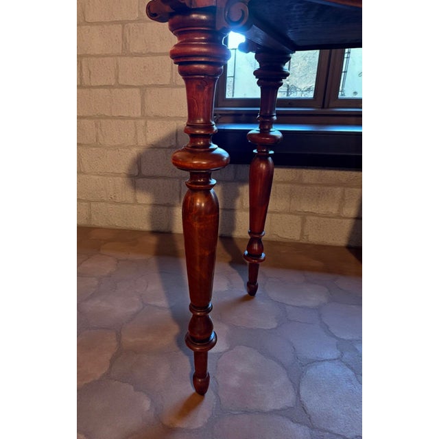 Late 19th Century Circa 1890 Antique Victorian French Mahogany Wood Writing Desk Table For Sale - Image 5 of 9