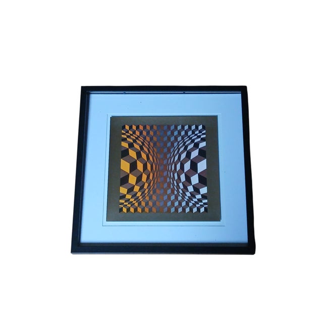 Victor Vasarely, CHEYT-OND Structure Universelle Op Art Composition, 1975, Print, Framed For Sale - Image 3 of 5