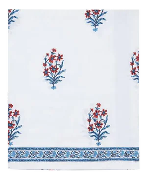 Nargis Full Bed Orange & Blue Fitted Sheet