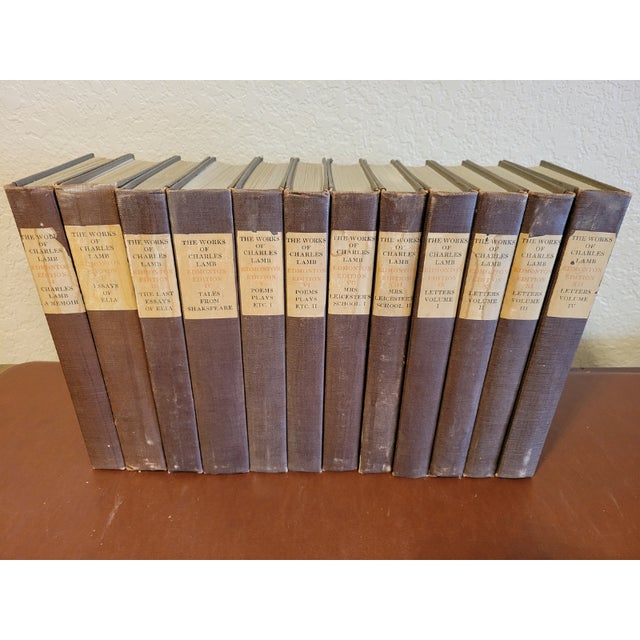 Textile The Life and Works of Charles Lamb. Edmonton Edition Hand-Made Paper in 12 Volumes For Sale - Image 7 of 11