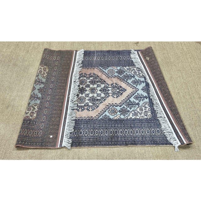Textile Handmade Pakistani Wool Rug For Sale - Image 7 of 8