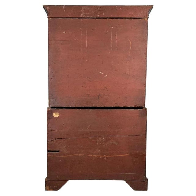 Brown 18th Century Mahogany Chest on Chest with Brass Handles For Sale - Image 8 of 11