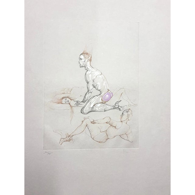 Voyeur Lithograph by Leonor Fini, 1982 For Sale