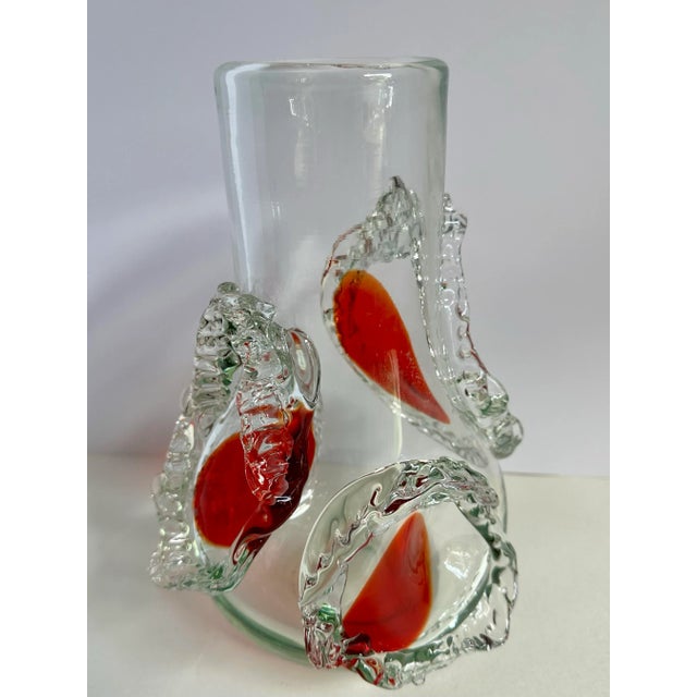Italian 1960s Vintage Italian Murano Art Glass Vase Made in Italy For Sale - Image 3 of 6