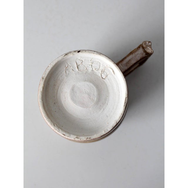 Beige Vintage Handmade Studio Pottery Mug For Sale - Image 8 of 10