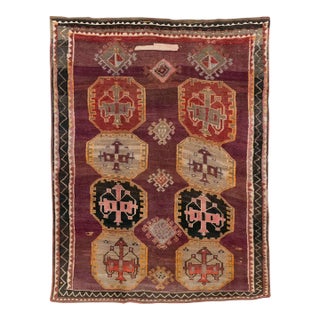 Tribal Mid-20th Century Handmade Turkish Anatolian Small Room Size Carpet For Sale