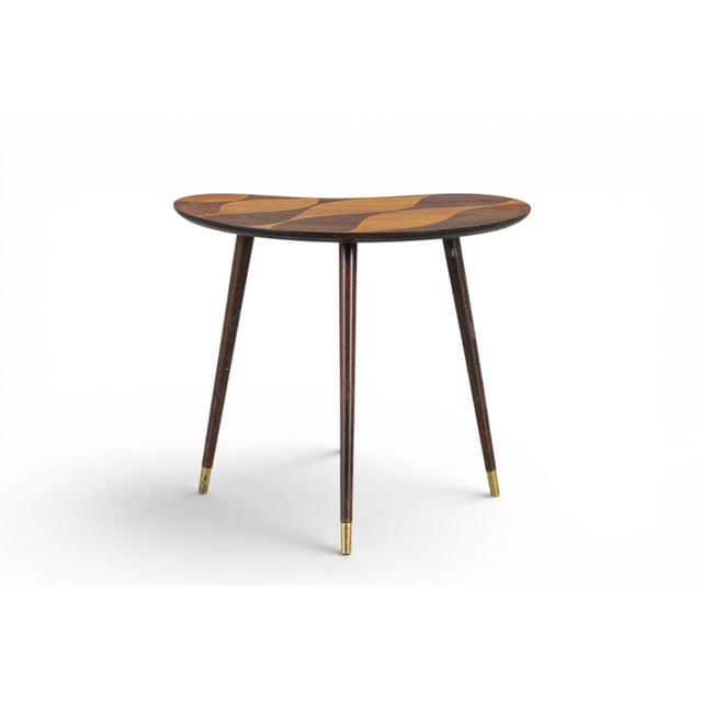 Wood Model 166 Kidney Side Table With Rosewood Inlay by Björkås Möbelfabrik For Sale - Image 7 of 8