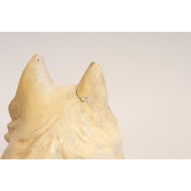 Vintage Painted Chalkware Carnival Chalk Collie Dog Sculpture / Figurine For Sale - Image 17 of 18