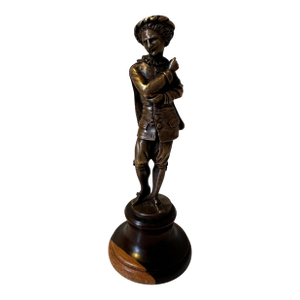 Antique French Silver & Bronze Sculpture of a Dandy