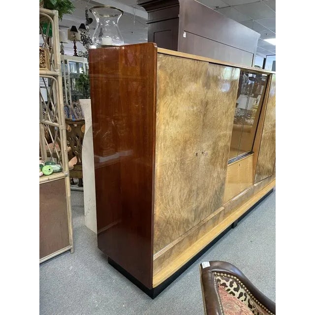 1950s French Deco Style Burlwood Cabinet For Sale - Image 4 of 8