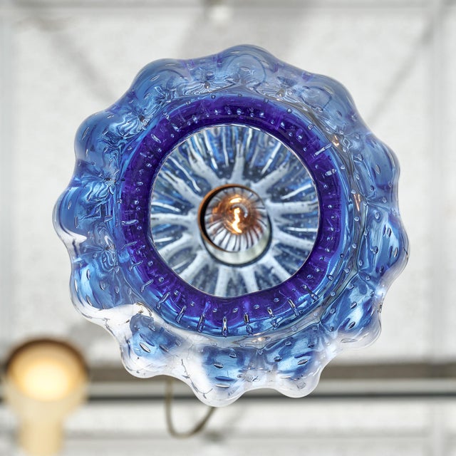 1960s Blue Murano Pendant For Sale - Image 5 of 10