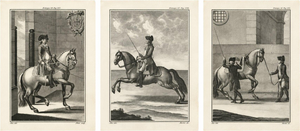 Gaspar Fróis Machado, Equestrian Training Horsemanship, 1790, Engraving, Set of 3