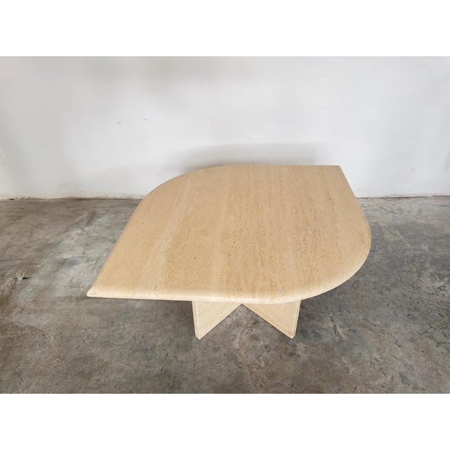 Mid-Century Modern Mid-Century Modern Model Teardrop Coffee Table in Travertine, 1970s For Sale - Image 3 of 9