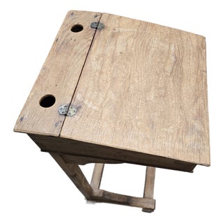 Antique Primitive Early American Slant-Top Child's School Desk For Sale