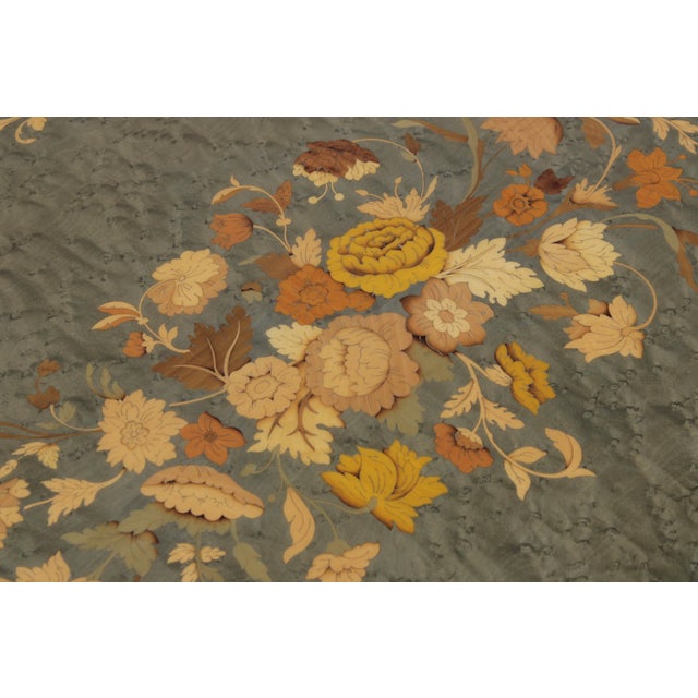 Green Italian Marquetry Inlaid Oval French Style Coffee Table For Sale - Image 8 of 14