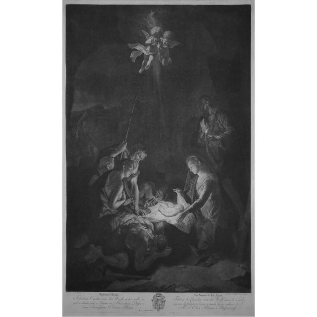 Paper Johann Elias Haid after Adriaen van der Werff, The Nativity, 1770s, Mezzotint, Framed For Sale - Image 7 of 8