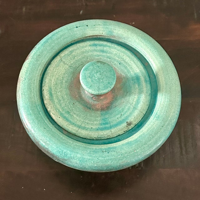 Vintage Raku Sculpture Bowl / Centerpiece Vessel w/Lid Signed 1 of a Kind Wedding Anniversary Collectible Art Home Gift!...