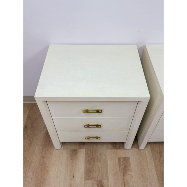Early 20th Century Pair of Mitchell Gold + Bob Williams White Nightstands, Red Drawers For Sale In Tampa - Image 6 of 14