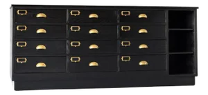 Ebonised General Store Drawer Cabinet, 1920s