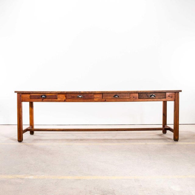 French Pitch Pine Rectangular Dining Table, 1950s For Sale - Image 3 of 11