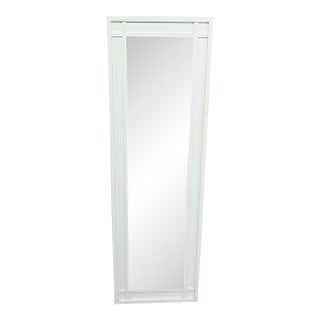 Crate & Barrel Wood Floor Mirror on Stand For Sale