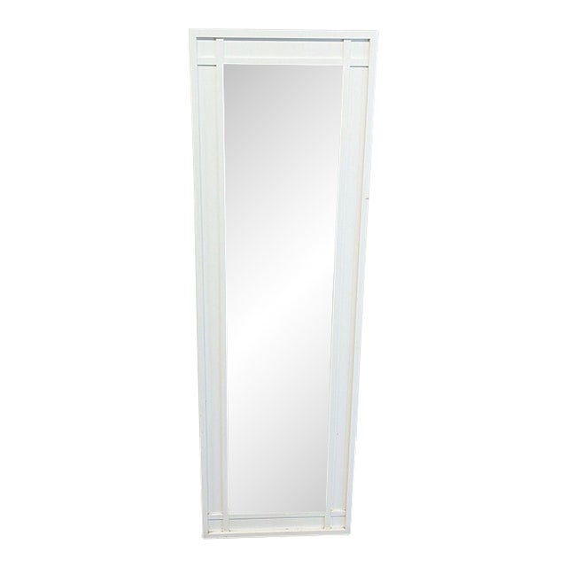 Crate & Barrel Wood Floor Mirror on Stand For Sale