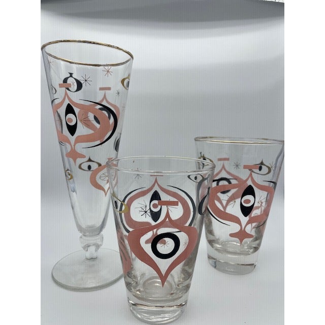 Mid 20th Century Vintage 22 Piece Space Age Vibe Atomic Libbey Seville Set For Sale - Image 5 of 6