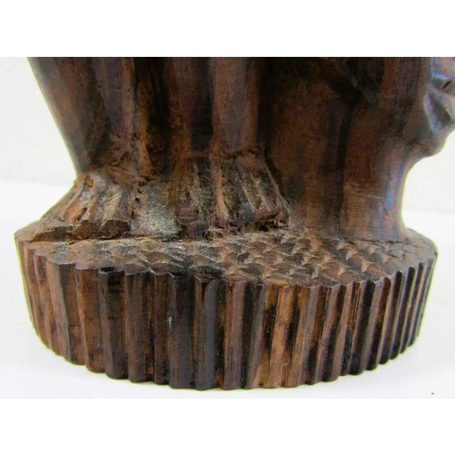 Brown Vintage Makonde Tree of Life Ujamaa Wood Carving Sculpture For Sale - Image 8 of 17