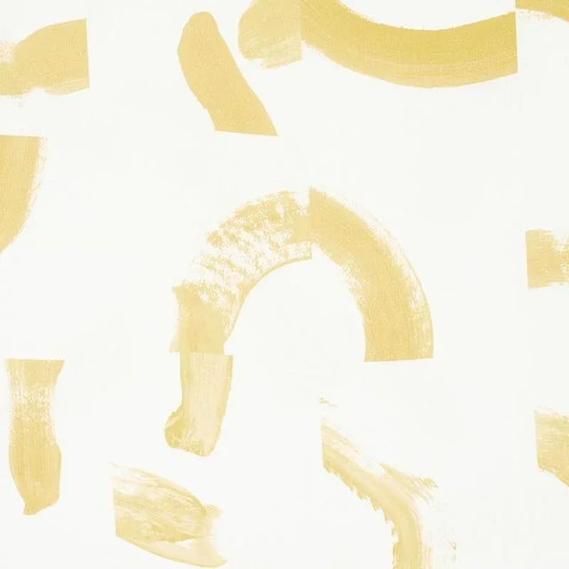 Mid-Century Modern Sample - Schumacher X Caroline Z Hurley Sepiessa Fabric in Yellow For Sale - Image 3 of 4