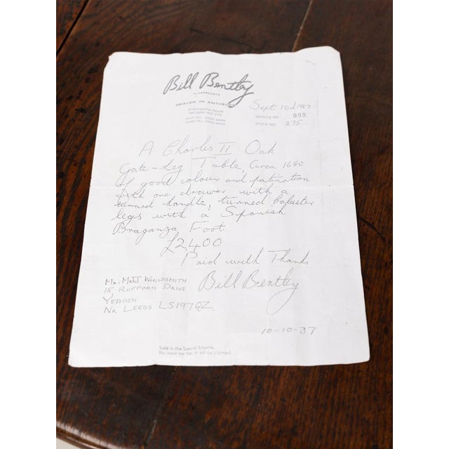 Charles II Oak Gate Leg Dining Table, 1680 For Sale - Image 13 of 17