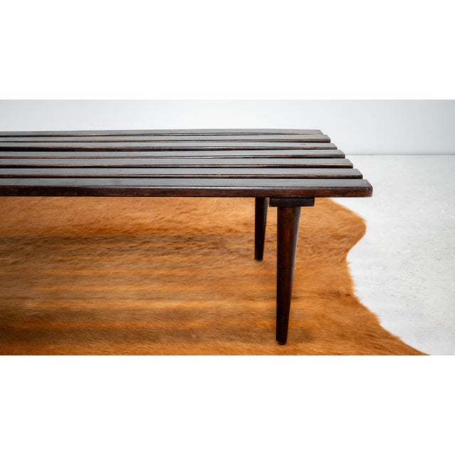 Wood Mid-Century European Slat Bench or Coffee Table, Yugoslavia, C. 1960s For Sale - Image 7 of 16