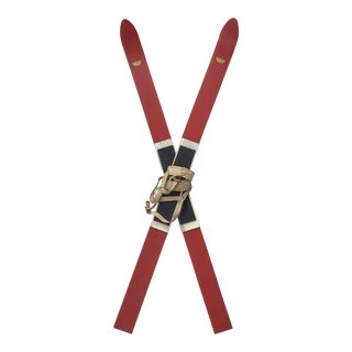 Vintage Children's Wood Peters Red Skis For Sale