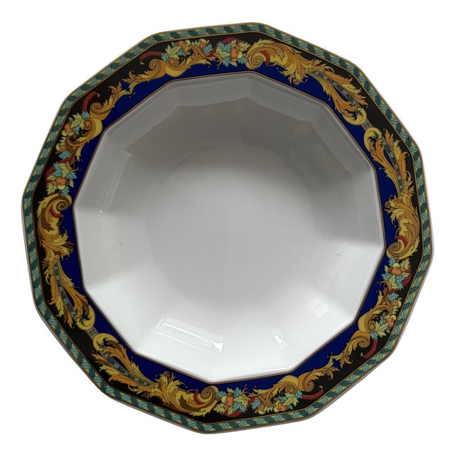 Le Roi Soleil Rim Soup Plate by Versace for Rosenthal, 1990s For Sale