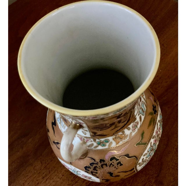 Antique Hand Painted Satsuma Ware Porcelain Moriage Vase Gold Gilding 1891-1921 For Sale - Image 9 of 9