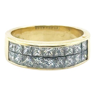 Late 20th Century 18k Quadra Diamond Ring, Size 5 For Sale