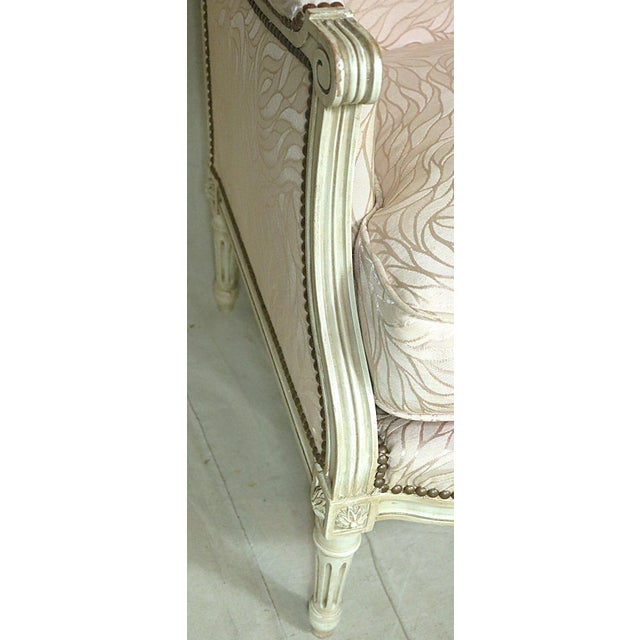 Wood Louis XVI Style Bergeres, a Pair For Sale - Image 7 of 14