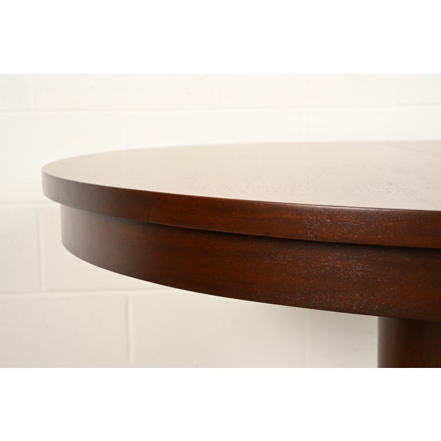 R. J. Horner Style Monumental Antique American Empire Mahogany Split Pedestal Extension Dining Table With Eight Leaves, Newly Refinished For Sale - Image 12 of 14