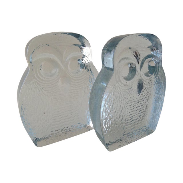 Vintage Blenko Glass Owl Bookends A Pair Chairish Find great deals on for blenko bookends and blenko paperweight in pottery & glass.