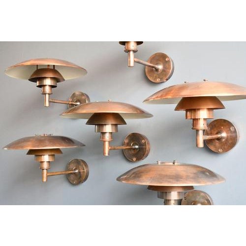 Copper louis poulsen ph4/5 wall lights circa 1970s product code #oa3309 - price is per light - worldwide shipping - all...