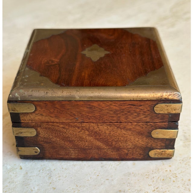 Antique Campaign English Rosewood Box For Sale - Image 4 of 6