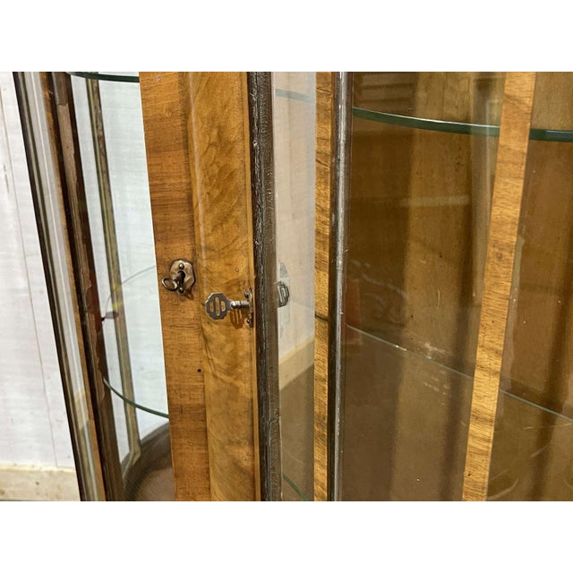 English Walnut Display Cabinet, 1950s For Sale - Image 17 of 18