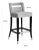 2020s Hart Grey Velvet Counter Stool For Sale - Image 5 of 7